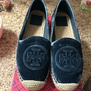 Velvet platform spadrille